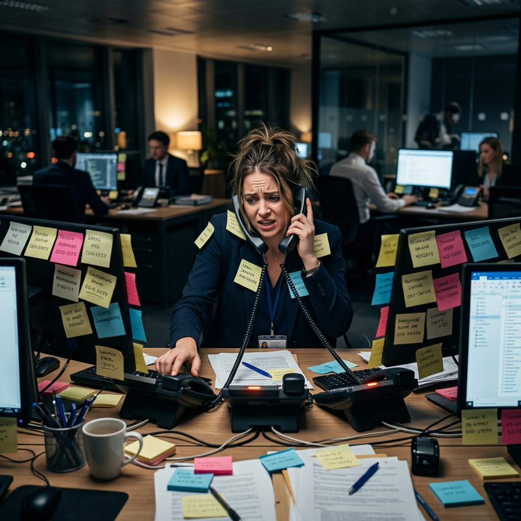Stressed Receptionist